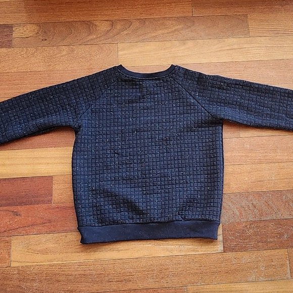 Sovereign Code Speckled Navy Waffle Knit Crewneck Sweatshirt Size 8 - Picture 10 of 13